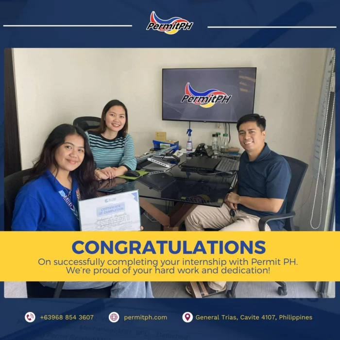 CEO and Project Director congratulating intern.